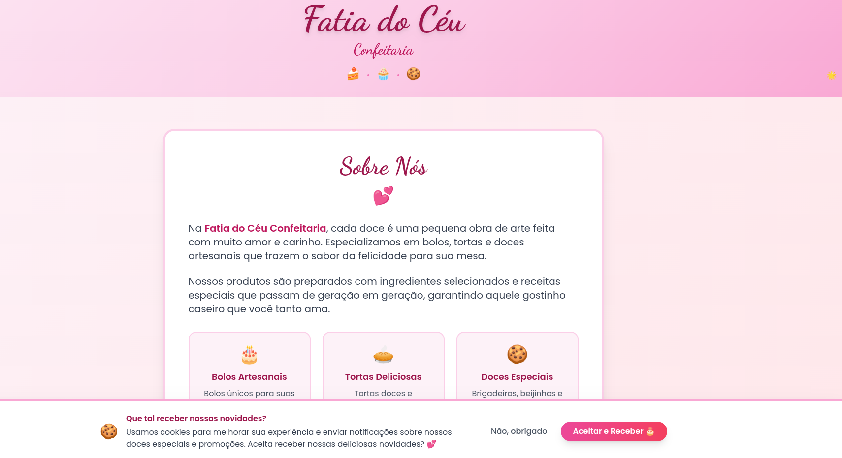 Site Confeitaria
